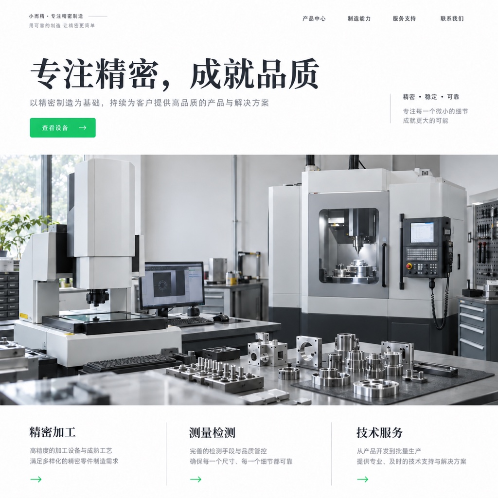 制造企业官网改版界面设计示意